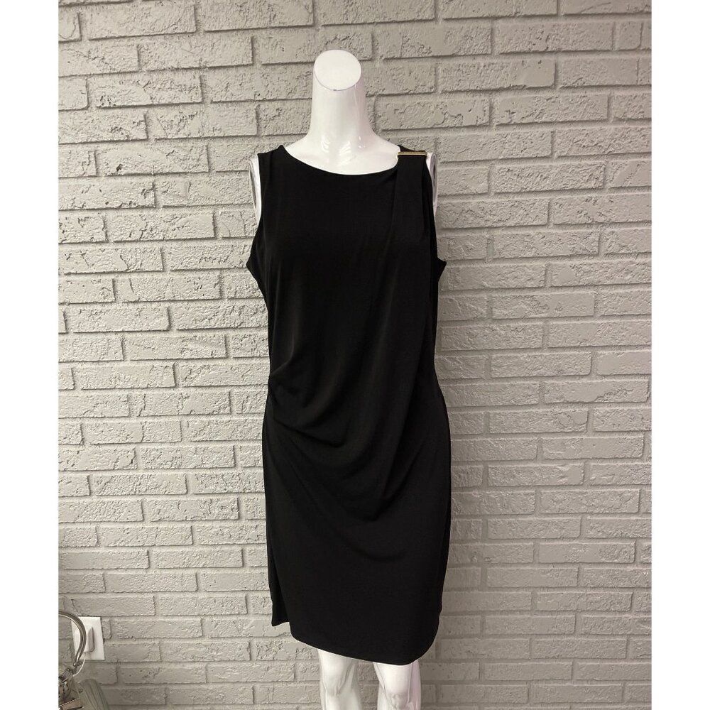 MICHAEL Michael Kors Women Sleeveless Black Shift Dress Size M